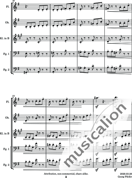 Tschaikowsky, Peter Iljitsch: Album für Kinder - 20. Hexe Baba-Yaga - Flöte C+Oboe C+Klarinette B+Fagott C 2:3