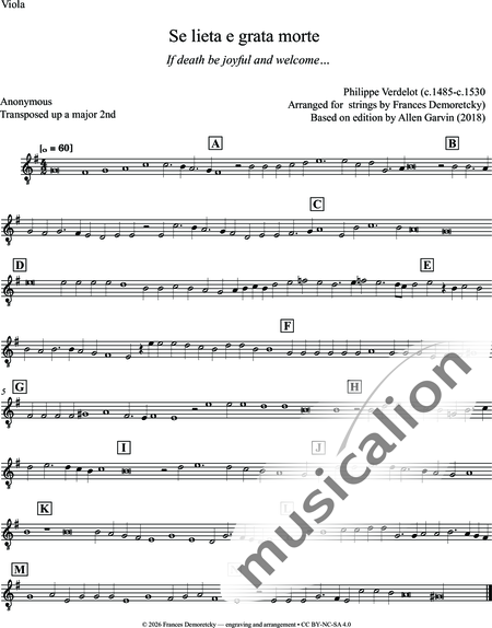 Verdelot, Philippe: Se lieta e grata morte - Violine 2+[Vl+Vla+Vc]:7