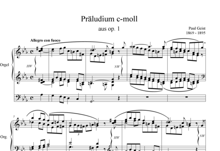 Geist, Paul: Präludium c-moll - Orgel>mPed:0