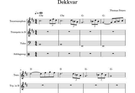 Peters, Thomas: Dekkvar - Trompeta+Saxofón+Perc+Tb:0