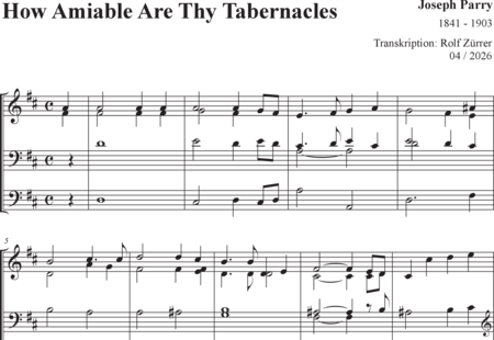 Parry, Joseph: How amiable are thy Tabernacles - Órgano>cPed:0