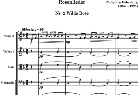 zu Eulenburg, Philip: Wild Rose - Violín 2+Viola+Violoncello+Contrabajo:0