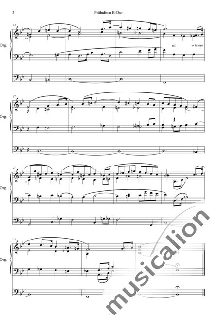 Lange, Richard: Präludium B-Dur - Orgel>mPed:2