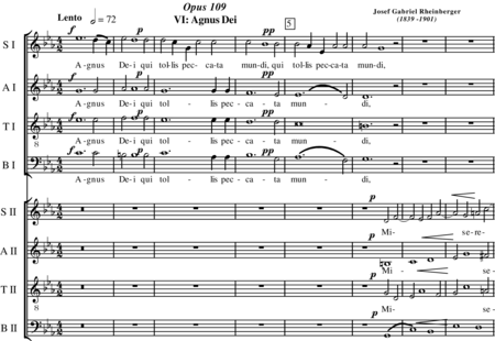 Rheinberger, Josef Gabriel: Messe in Es-dur (Cantus Missae, 6. Agnus Dei) - Chor>SATB:0