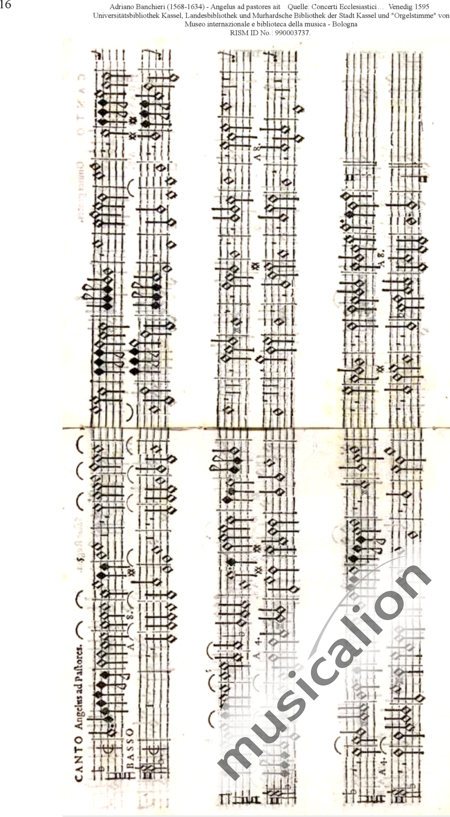 Banchieri, Adriano: Angelus ad Pastores ait - Chor>SATB/SATB+Basso Continuo:16