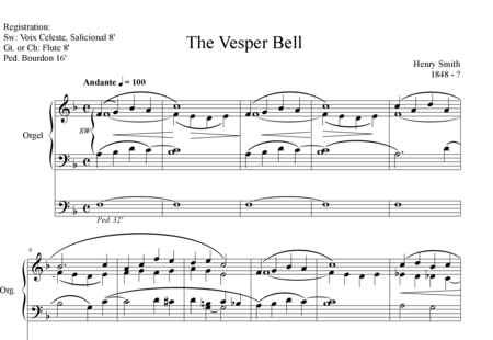 Smith, Henry: The Vesper Bell - Orgel>mPed:0