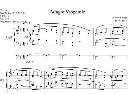 Page, Arthur J.: Adagio Vesperale - Orgel>mPed:0