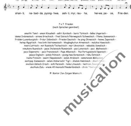Wasmuth, Jan-Jürgen: 7x7 Frieden (7x7 Peace) - Choir>X:1