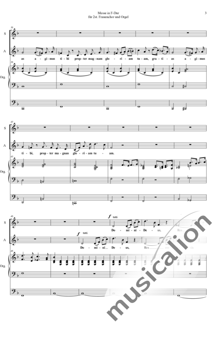 Battmann, Jacques-Louis: Mass F-major Gloria - Coro>SA+Órgano>cPed:3