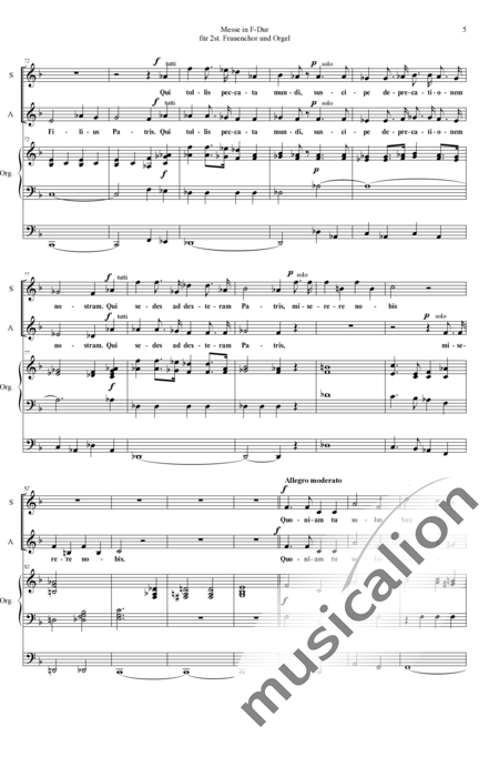 Battmann, Jacques-Louis: Mass F-major Gloria - Coro>SA+Órgano>cPed:5