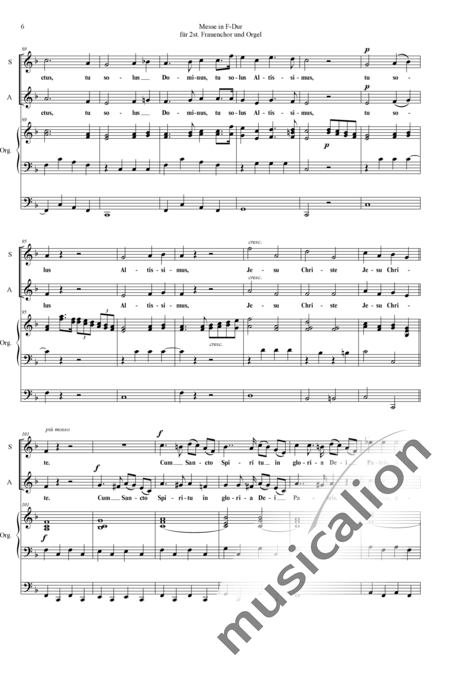 Battmann, Jacques-Louis: Mass F-major Gloria - Coro>SA+Órgano>cPed:6