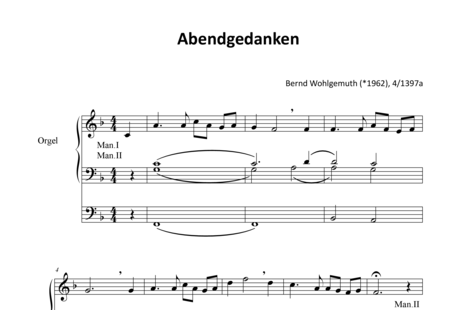 Wohlgemuth, Bernd: Abendgedanken (Evening Reflections) - Órgano>cPed:0