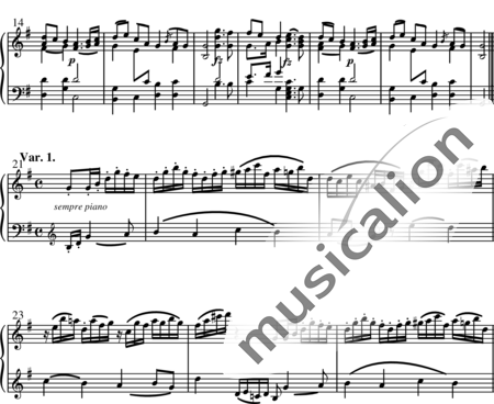Haydn, (Franz) Joseph: Variationen aus dem Kaiser-Quartett - Klavier:1