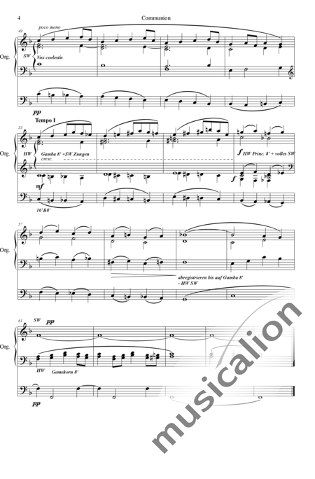Whiting, George E.: Communion " Hommage an Robert Schumann" - Órgano>cPed:4