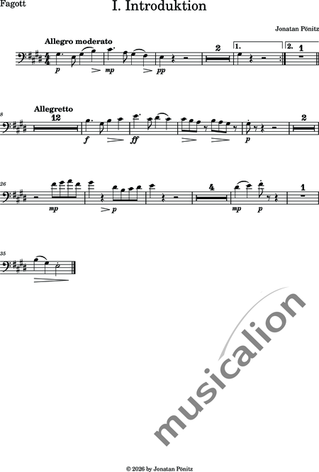 Pönitz, Jonatan: 1. Introduktion - Violine 2+Oboe+Flöte+[Vla+Vc+Kb]+Fg+Trp+Px:6