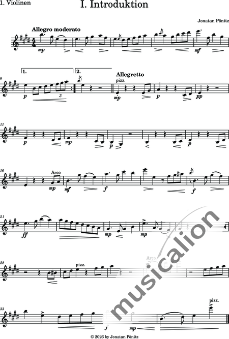 Pönitz, Jonatan: 1. Introduktion - Violine 2+Oboe+Flöte+[Vla+Vc+Kb]+Fg+Trp+Px:9