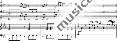 Haydn, (Franz) Joseph: Missa brevis Sancti Joannis de Deo: Benedictus (vocal score) - Solo>sop+Choir>SATB+Organ+Fl2:2