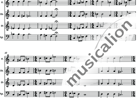Pohle, Rolf: Monodisticha - Prelude - Coro>SATB+[Ob+Fg+Fl+CorIng]:1