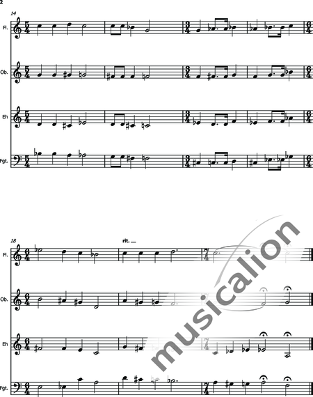 Pohle, Rolf: Monodisticha - Prelude - Coro>SATB+[Ob+Fg+Fl+CorIng]:2
