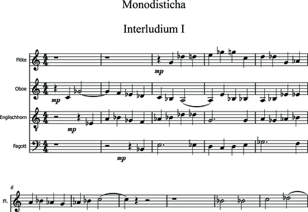 Pohle, Rolf: Monodisticha - Interludium I - Chor>SATB+[Ob+Fg+Fl+Ehn]:0