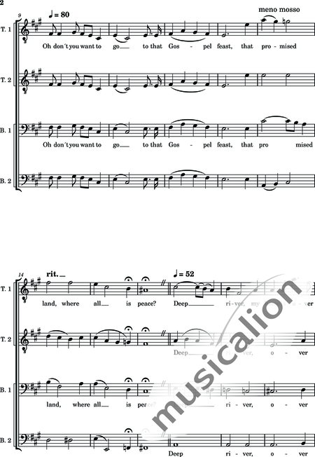 Anónimo, desconocido: Deep river - Coro>TTBB:2