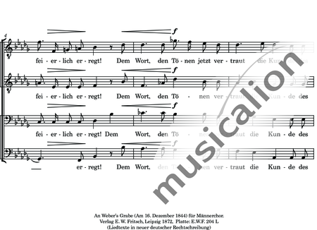 Wagner, Richard: An Weber's Grabe - Chor>TTBB:1