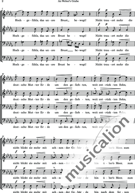 Wagner, Richard: An Weber's Grabe - Chor>TTBB:2