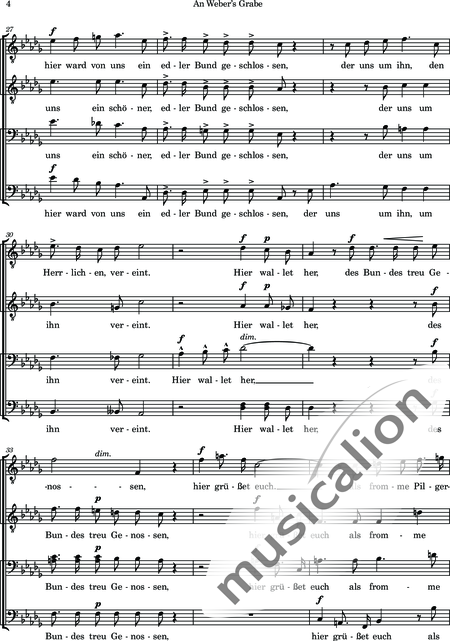 Wagner, Richard: An Weber's Grabe - Chor>TTBB:4