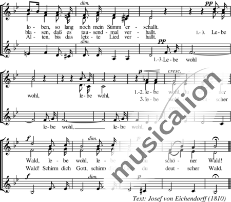 Mendelssohn Bartholdy, Felix: Jägers Abschied (Hunter´s Farewell, German text) - Choir>SSA:1