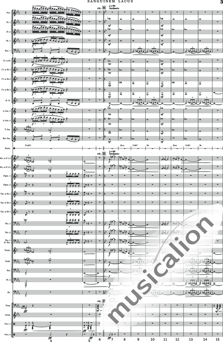 Calmer, Rupert Adam: Sanguinem Lacus - Klarinette 5+[Sx4]+[Trp3+Pos3+Hn2]+[Fl2]+[Tb2]+[Ob]+Kb+[Fg]+[Xyl+GS+Px+Pk]:2