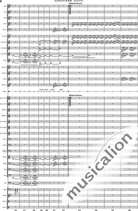 Calmer, Rupert Adam: Sanguinem Lacus - Klarinette 5+[Sx4]+[Trp3+Pos3+Hn2]+[Fl2]+[Tb2]+[Ob]+Kb+[Fg]+[Xyl+GS+Px+Pk]:3