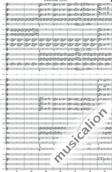Calmer, Rupert Adam: Sanguinem Lacus - Klarinette 5+[Sx4]+[Trp3+Pos3+Hn2]+[Fl2]+[Tb2]+[Ob]+Kb+[Fg]+[Xyl+GS+Px+Pk]:4