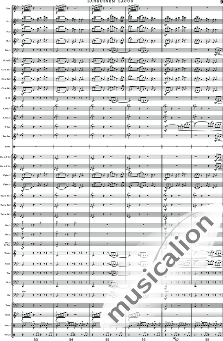 Calmer, Rupert Adam: Sanguinem Lacus - Klarinette 5+[Sx4]+[Trp3+Pos3+Hn2]+[Fl2]+[Tb2]+[Ob]+Kb+[Fg]+[Xyl+GS+Px+Pk]:8