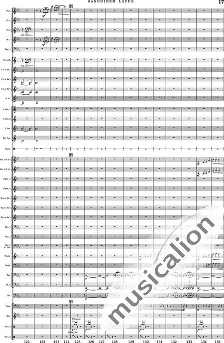 Calmer, Rupert Adam: Sanguinem Lacus - Klarinette 5+[Sx4]+[Trp3+Pos3+Hn2]+[Fl2]+[Tb2]+[Ob]+Kb+[Fg]+[Xyl+GS+Px+Pk]:16