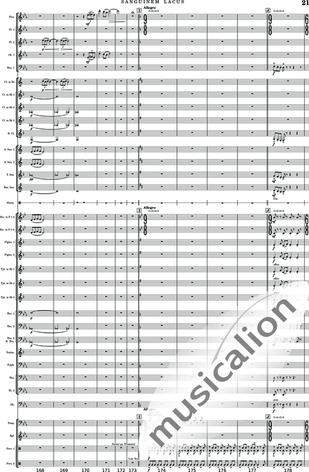 Calmer, Rupert Adam: Sanguinem Lacus - Klarinette 5+[Sx4]+[Trp3+Pos3+Hn2]+[Fl2]+[Tb2]+[Ob]+Kb+[Fg]+[Xyl+GS+Px+Pk]:20