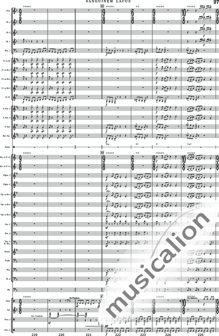Calmer, Rupert Adam: Sanguinem Lacus - Klarinette 5+[Sx4]+[Trp3+Pos3+Hn2]+[Fl2]+[Tb2]+[Ob]+Kb+[Fg]+[Xyl+GS+Px+Pk]:26