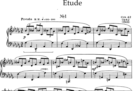 Skrjabin, Alexander: Etüde Nr. 1 - Klavier:0
