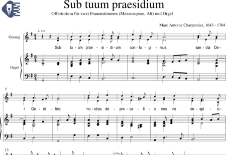 Charpentier, Marc-Antoine: Sub tuum praesidium (Offertorium) - Solo>Alt/Ten+Org:0