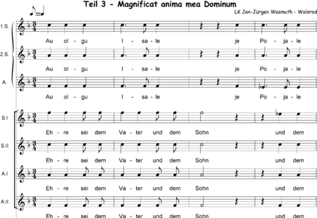 Wasmuth, Jan-Jürgen: Magnificat anima mea Dominum, Part 3 - Choir>SA/SSA:0