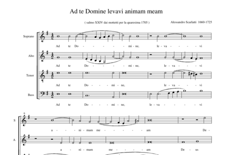 Scarlatti, Alessandro: Ad Te Domine Levavi Animam Meam - Choir>SATB:0