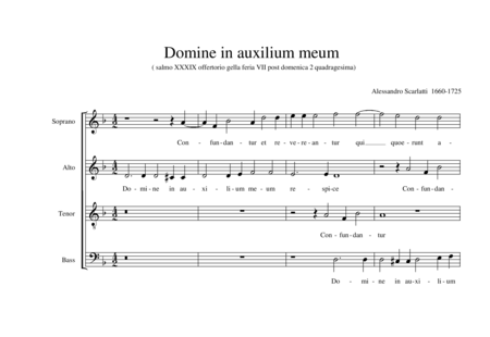 Scarlatti, Alessandro: Domine in Auxilium Meum - Choir>SATB:0