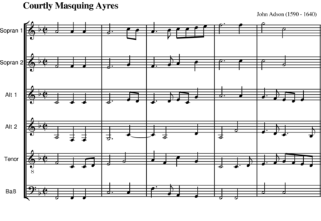 Adson, John: Courtly Masquing Ayres - Blockflöte 6:0