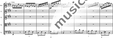 Bach, Johann Sebastian: Violin Concerto in E Major, 3rd mvt Allegro assai - Violin 2+Viola+Cnt+Vlc:1