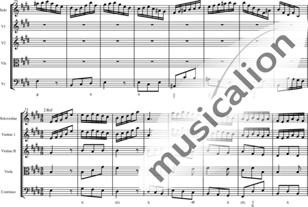 Bach, Johann Sebastian: Violin Concerto in E Major, 3rd mvt Allegro assai - Violin 2+Viola+Cnt+Vlc:2