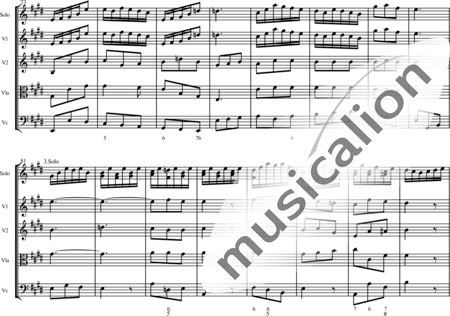 Bach, Johann Sebastian: Violin Concerto in E Major, 3rd mvt Allegro assai - Violin 2+Viola+Cnt+Vlc:5