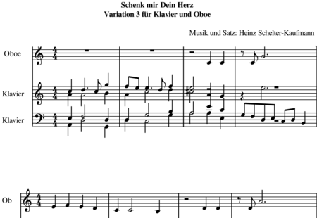 Schelter-Kaufmann, Heinz: Schenk mir Dein Herz, Variation 3 - Oboe+Klavier:0