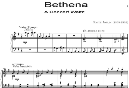 Joplin, Scott: Bethena - Klavier:0