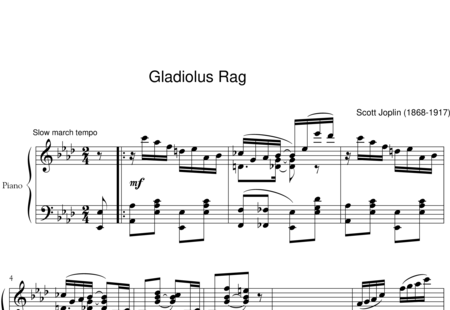 Joplin, Scott: Gladiolus Rag - Piano:0