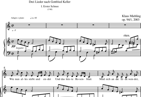 Miehling, Klaus: Lieder (3) nach Gottfried Keller - Solo>Alt+Klavier:0