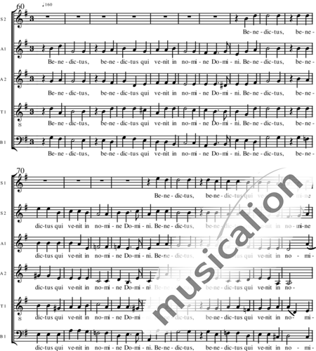 Miehling, Klaus: Missa brevis in e  (Teil 1-5: Kyrie-Sanctus) - Chor>SSAATBB:44